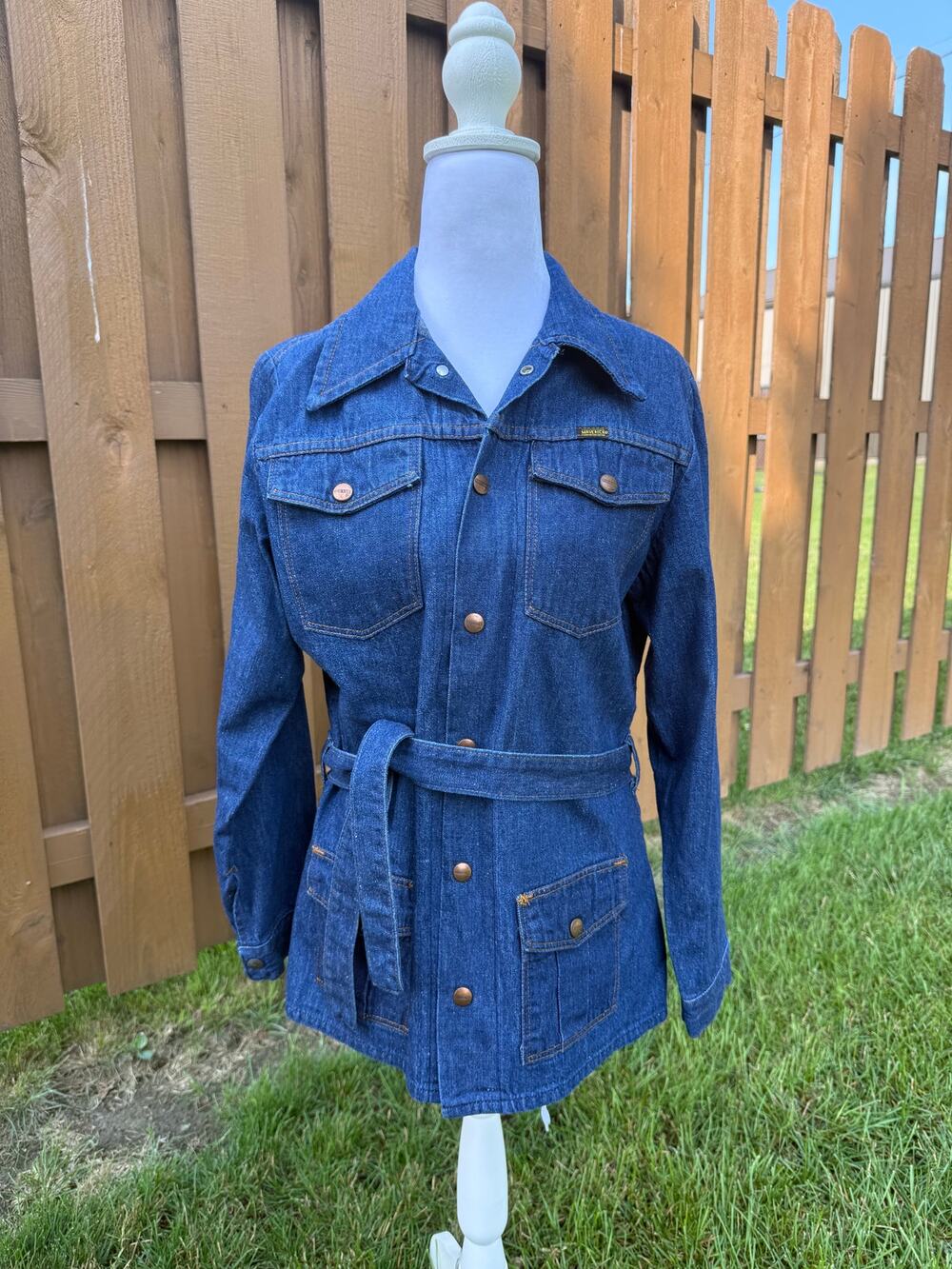Vintage Maverick Belted Jean Jacket 70's Medium USA